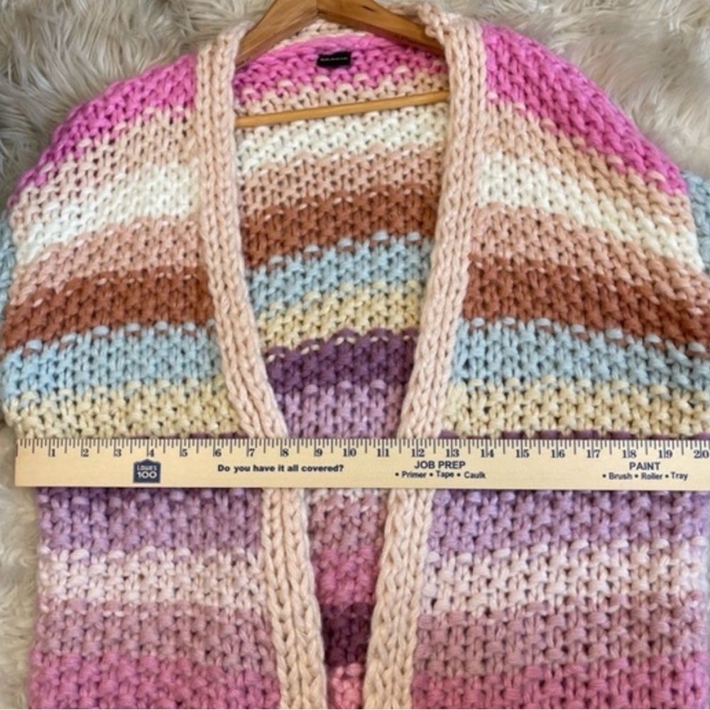 Saachi Mayflower Rainbow Chunky Knit Cardigan One Size - Picture 5 of 6